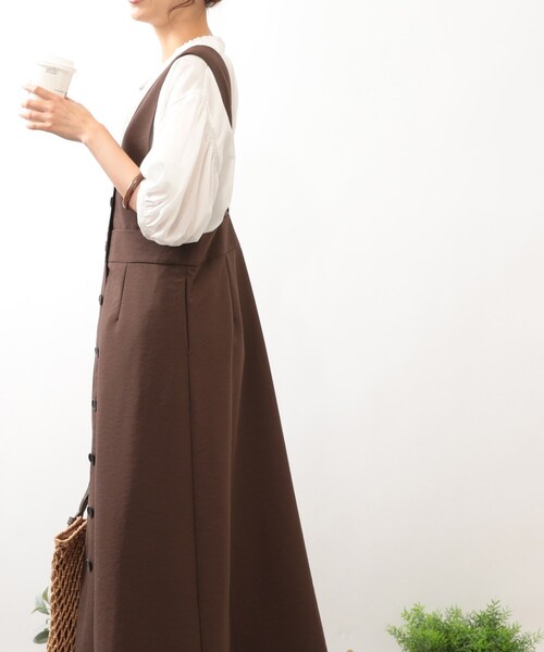 DRESKIP（ドレスキップ）の「◆【洗える/フレア】Vネックジャンスカ（スカート・レディース・黄緑系/ダークブラウン/ナチュラル・02/03）」の20枚目の写真