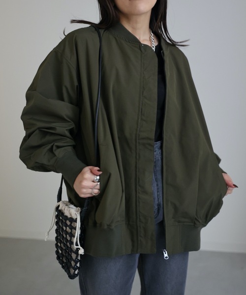 ビアズリー ライトブルゾン ボリュームスリーブ ジャケット ゆったり ビアズリー ライトブルゾン ボリュームスリーブ ジャケット ゆったり