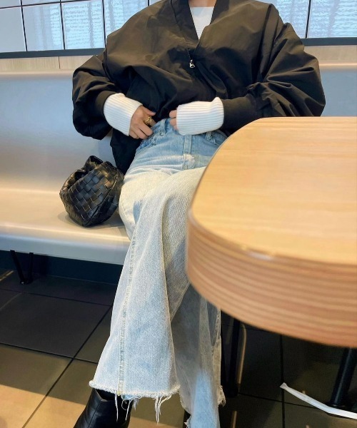 ap retro(アプレトロ)の「ボリュームスリーブMA-1ブルゾン(MA-1・レディース・アイボリー/グレイッシュベージュ/カーキ/ブラック/ライトカーキ・FREE)」の18枚目の写真