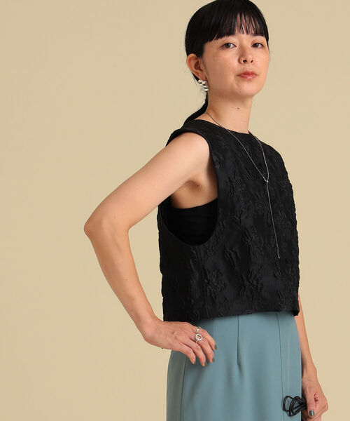 Ray BEAMS(レイビームス)の「Ray BEAMS / ジャカード バック リボン ベスト(ベスト・レディース・オフホワイト/ブラック・ONE SIZE)」の7枚目の写真