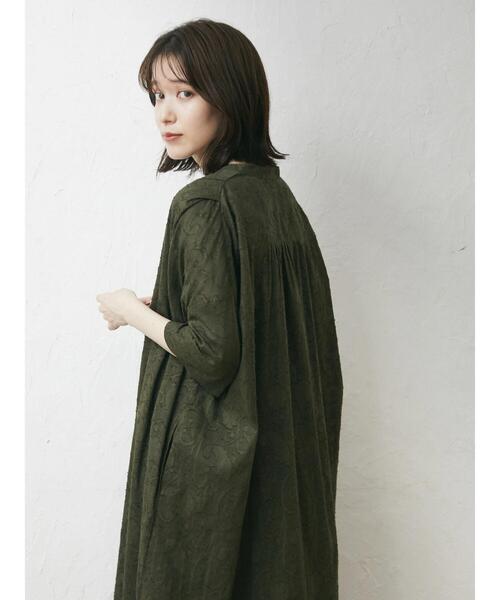 Green　Parks（グリーンパークス）の「JQシャツワンピース（ワンピース・レディース・ブラック/ブルー/カーキ・FREE）」の9枚目の写真