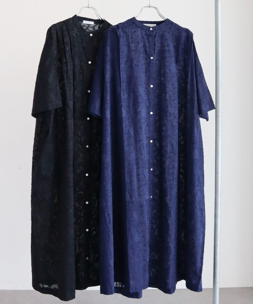 Green　Parks（グリーンパークス）の「JQシャツワンピース（ワンピース・レディース・ブラック/ブルー/カーキ・FREE）」の3枚目の写真