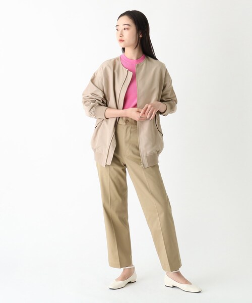 OPAQUE.CLIP（オペークドットクリップ）の「◆MA-1ジャケット【WEB限定サイズ】（ノーカラージャケット・レディース・ブラック/ベージュ/カーキ・36/38/40）」の7枚目の写真