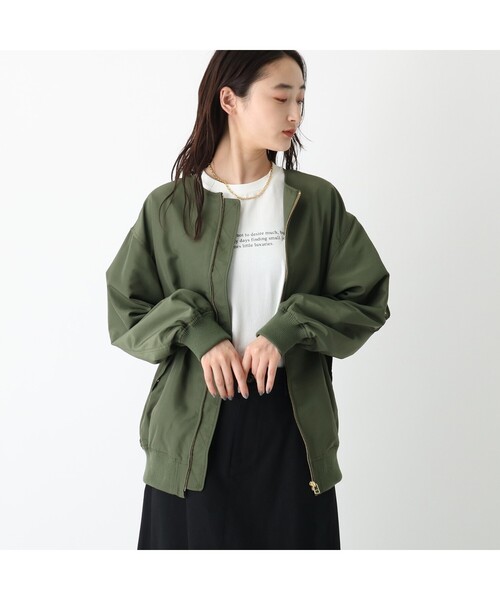 OPAQUE.CLIP（オペークドットクリップ）の「◆MA-1ジャケット【WEB限定サイズ】（ノーカラージャケット・レディース・ブラック/ベージュ/カーキ・36/38/40）」の18枚目の写真