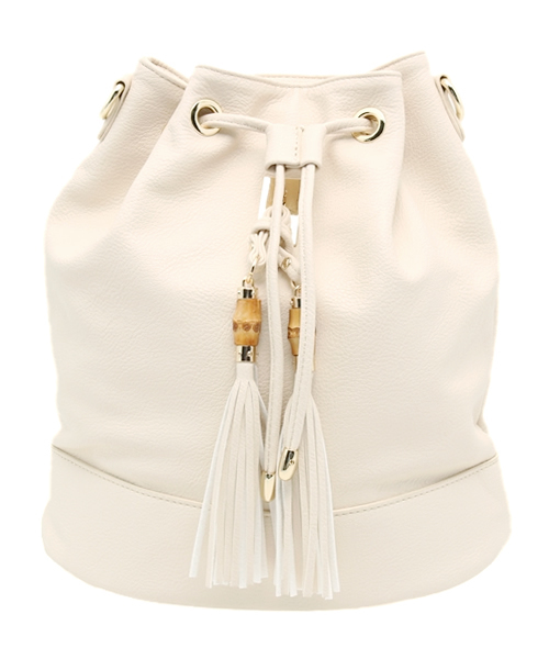 DISCOAT（ディスコート）の「【Discoat】バンブータッセル巾着2wayリュック（バックパック/リュック・レディース・ピンク/オフホワイト/ブラック・ﾌﾘ-）」の2枚目の写真