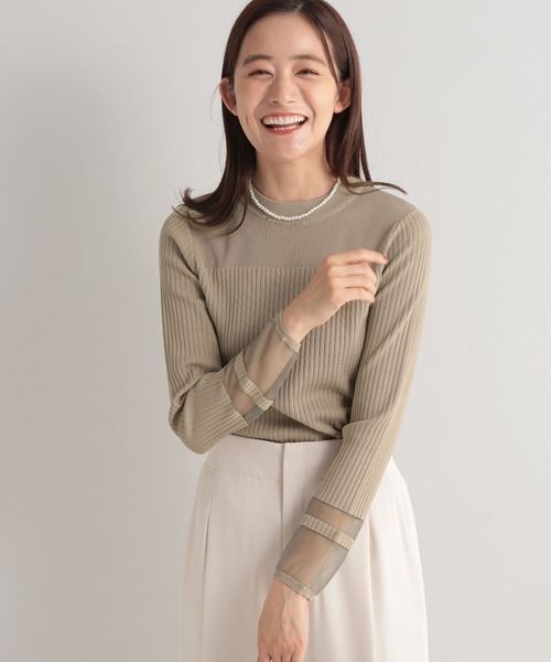 Andemiu（アンデミュウ）の「ソデシアーリブニット147289（ニット/セーター・レディース・オフホワイト/ベージュ/ブルー・FREE）」の21枚目の写真