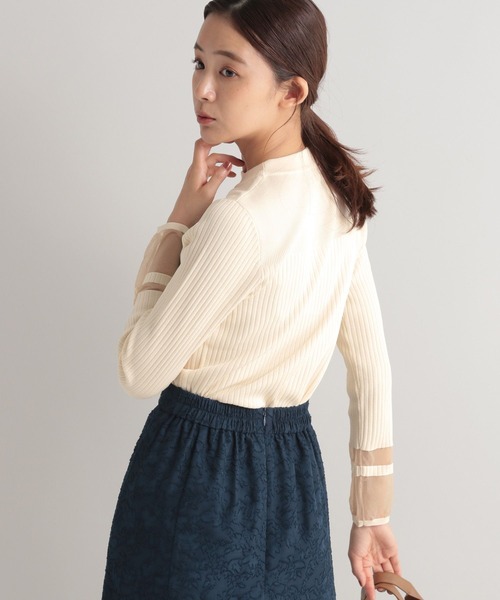 Andemiu（アンデミュウ）の「ソデシアーリブニット147289（ニット/セーター・レディース・オフホワイト/ベージュ/ブルー・FREE）」の17枚目の写真