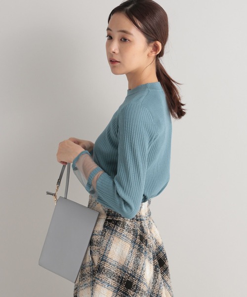 Andemiu（アンデミュウ）の「ソデシアーリブニット147289（ニット/セーター・レディース・オフホワイト/ベージュ/ブルー・FREE）」の12枚目の写真