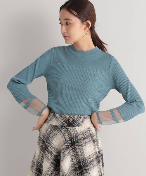 Andemiu（アンデミュウ）の「ソデシアーリブニット147289（ニット/セーター・レディース・オフホワイト/ベージュ/ブルー・FREE）」の19枚目の写真