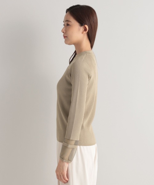 Andemiu（アンデミュウ）の「ソデシアーリブニット147289（ニット/セーター・レディース・オフホワイト/ベージュ/ブルー・FREE）」の8枚目の写真