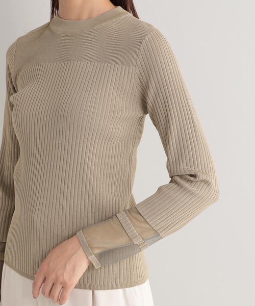 Andemiu（アンデミュウ）の「ソデシアーリブニット147289（ニット/セーター・レディース・オフホワイト/ベージュ/ブルー・FREE）」の20枚目の写真