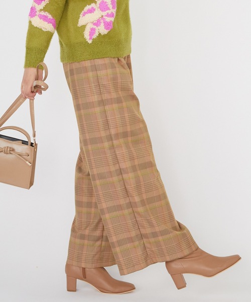 JETSET SOLO PLUS (ジェットセットソロプラス)の「チェック ワイドパンツ(その他パンツ・レディース・ベージュ・36)」の3枚目の写真