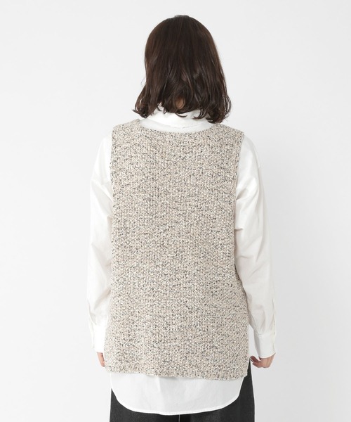 新品 Veritecoeur✨ミックスヤーン ローゲージ ニットベスト ベージュ studio CLIP（スタディオクリップ）の「3ゲージMIXヤーンニットベスト
