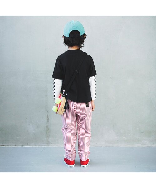 BREEZE（ブリーズ）の「2色2柄レイヤード風Tシャツ（Tシャツ/カットソー・キッズ・ブラック/オフホワイト・100/140/130/110/90/120/80）」の4枚目の写真