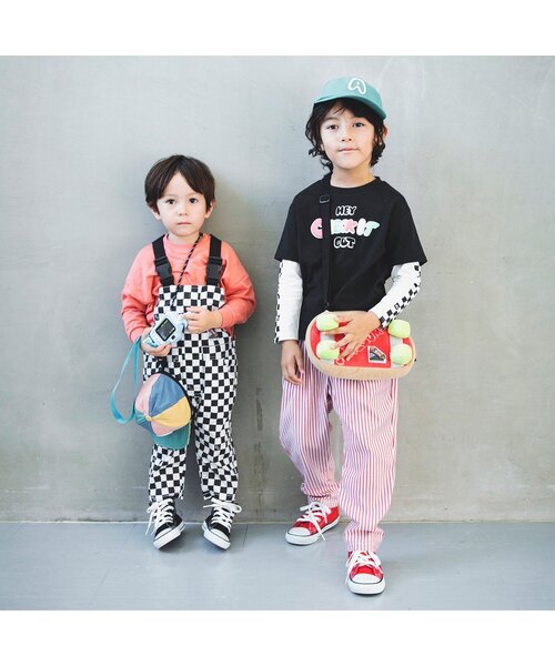 BREEZE（ブリーズ）の「2色2柄レイヤード風Tシャツ（Tシャツ/カットソー・キッズ・ブラック/オフホワイト・100/140/130/110/90/120/80）」の5枚目の写真