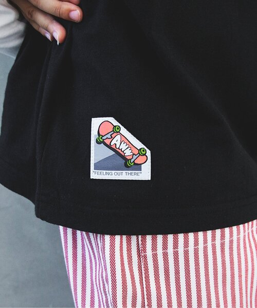 BREEZE（ブリーズ）の「2色2柄レイヤード風Tシャツ（Tシャツ/カットソー・キッズ・ブラック/オフホワイト・100/140/130/110/90/120/80）」の9枚目の写真