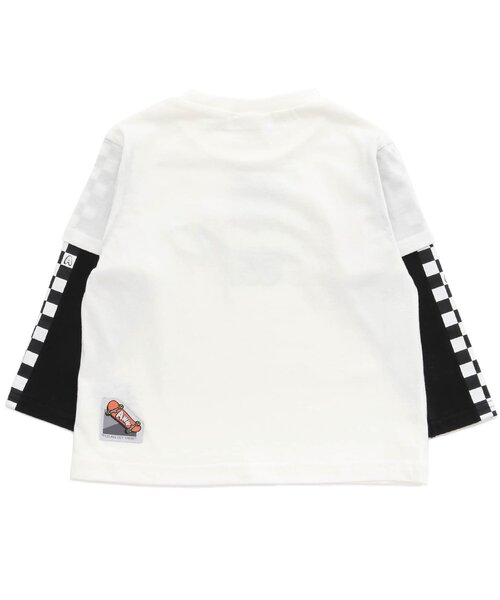 BREEZE（ブリーズ）の「2色2柄レイヤード風Tシャツ（Tシャツ/カットソー・キッズ・ブラック/オフホワイト・100/140/130/110/90/120/80）」の11枚目の写真