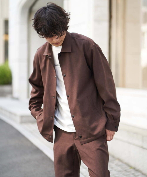 a.v.v（アーヴェヴェ）の「【M-XXL】リライトコーチジャケット(セットアップ対応)（カバーオール・メンズ・ブラック/ダークブラウン・46/48/50/52）」の21枚目の写真