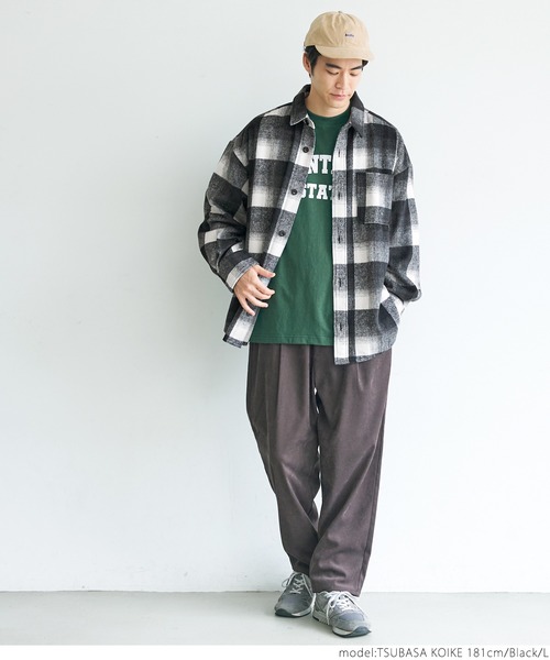 coca（coca）（コカ）の「メンズシャギーチェックシャツ（シャツ/ブラウス・メンズ・ブラック/ブルー・M/L/XL）」の3枚目の写真