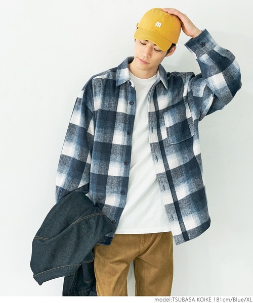 coca（coca）（コカ）の「メンズシャギーチェックシャツ（シャツ/ブラウス・メンズ・ブラック/ブルー・M/L/XL）」の10枚目の写真