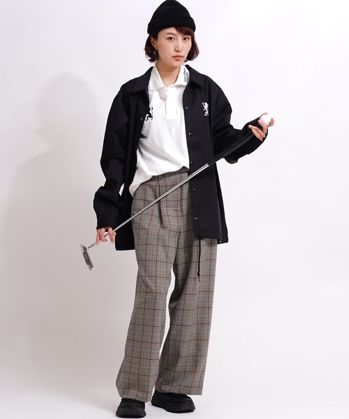 GIORDANO（ジョルダーノ）の「[GIORDANO] ライオン刺繍 コーチジャケット (撥水加工)（ブルゾン・レディース・ブラック/ダークグリーン/ベージュ・MEDIUM/LARGE）」の6枚目の写真