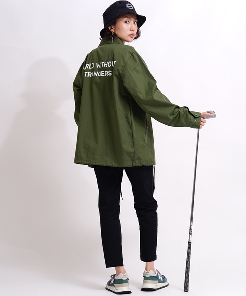 GIORDANO（ジョルダーノ）の「[GIORDANO] ライオン刺繍 コーチジャケット (撥水加工)（ブルゾン・レディース・ブラック/ダークグリーン/ベージュ・MEDIUM/LARGE）」の17枚目の写真