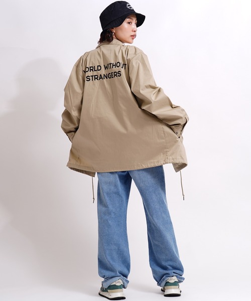 GIORDANO（ジョルダーノ）の「[GIORDANO] ライオン刺繍 コーチジャケット (撥水加工)（ブルゾン・レディース・ブラック/ダークグリーン/ベージュ・MEDIUM/LARGE）」の12枚目の写真