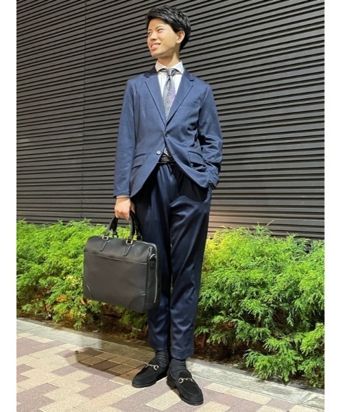 Perfect Suit FActory（パーフェクトスーツファクトリー）の「【サステナブル/上下洗える】プチプラ ジャケット グレンチェック /ネイビー（テーラードジャケット・メンズ・ネイビー・L/M）」の2枚目の写真