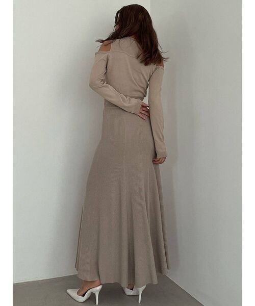 GYDA(ジェイダ)の「【セットアップ着用可】ビスチェレイヤードライク ロングスリーブニットトップス(ニット/セーター・レディース・ブラック/ベージュ・FREE)」の10枚目の写真