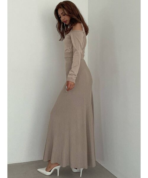 GYDA(ジェイダ)の「【セットアップ着用可】ビスチェレイヤードライク ロングスリーブニットトップス(ニット/セーター・レディース・ブラック/ベージュ・FREE)」の11枚目の写真