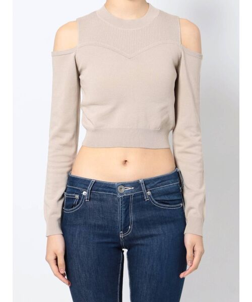 GYDA(ジェイダ)の「【セットアップ着用可】ビスチェレイヤードライク ロングスリーブニットトップス(ニット/セーター・レディース・ブラック/ベージュ・FREE)」の19枚目の写真