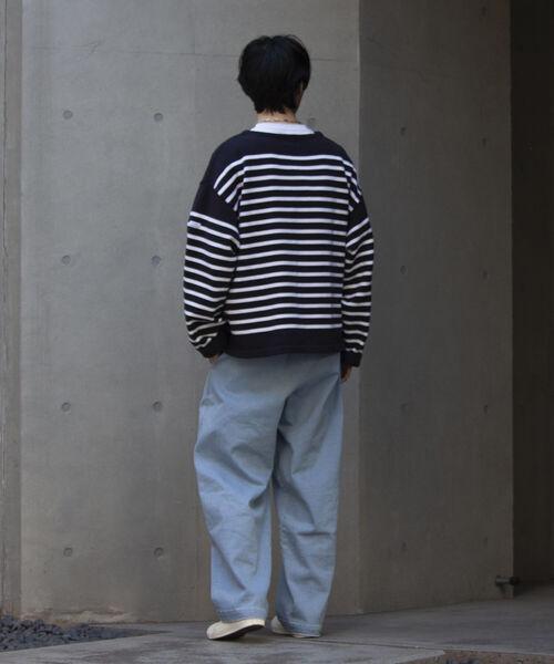 GLOSTER（グロスター）の「【GLOSTER/グロスター】フレンチバスクニット プルオーバー ボートネック ボーダーニット（ニット/セーター・メンズ・ブルー系その他/ホワイト系その他2/ホワイト系その他/ブラック・M/L/S）」の21枚目の写真