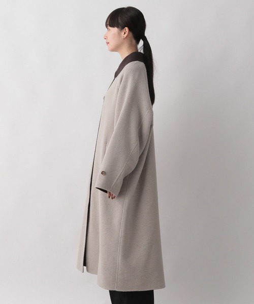 メリノウールダブルコート　ネイビー　ローリーズファーム メリノウールダブルコート ネイビー ローリーズファーム メリノ