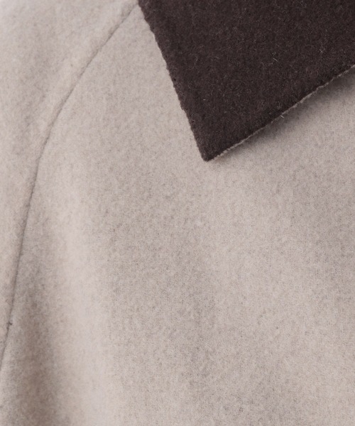 LOWRYS FARM（ローリーズファーム）の「メリノダブルフェイスステンコート　285072（ステンカラーコート・レディース・アイボリー/チャコールグレー/チェック・FREE）」の12枚目の写真