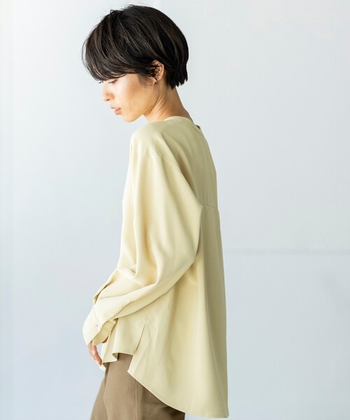 THE SHOP TK (ザ ショップ ティーケー )の「◆【洗える】ツイルスキッパーブラウス(シャツ/ブラウス・レディース・ブルー/ホワイト系/レモンイエロー/チャコールグレー・11/13/12/14)」の8枚目の写真