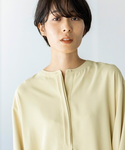 THE SHOP TK (ザ ショップ ティーケー )の「◆【洗える】ツイルスキッパーブラウス(シャツ/ブラウス・レディース・ブルー/ホワイト系/レモンイエロー/チャコールグレー・11/13/12/14)」の10枚目の写真