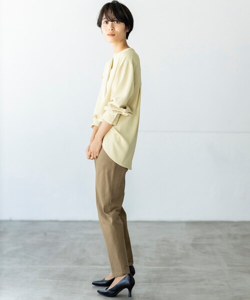 THE SHOP TK (ザ ショップ ティーケー )の「◆【洗える】ツイルスキッパーブラウス(シャツ/ブラウス・レディース・ブルー/ホワイト系/レモンイエロー/チャコールグレー・11/13/12/14)」の11枚目の写真