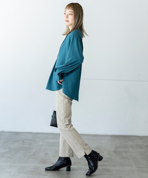 THE SHOP TK (ザ ショップ ティーケー )の「◆【洗える】ツイルスキッパーブラウス(シャツ/ブラウス・レディース・ブルー/ホワイト系/レモンイエロー/チャコールグレー・11/13/12/14)」の13枚目の写真
