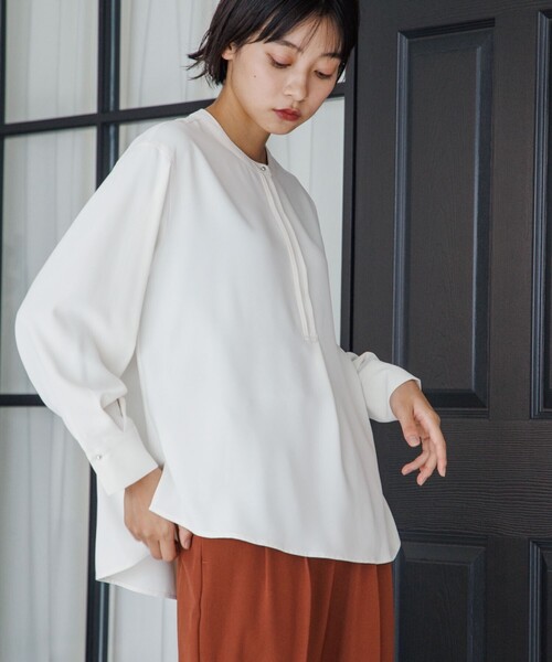 THE SHOP TK (ザ ショップ ティーケー )の「◆【洗える】ツイルスキッパーブラウス(シャツ/ブラウス・レディース・ブルー/ホワイト系/レモンイエロー/チャコールグレー・11/13/12/14)」の15枚目の写真