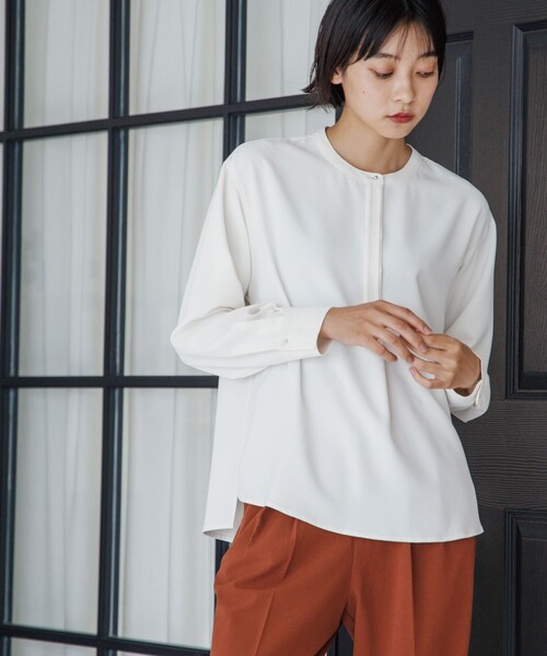 THE SHOP TK (ザ ショップ ティーケー )の「◆【洗える】ツイルスキッパーブラウス(シャツ/ブラウス・レディース・ブルー/ホワイト系/レモンイエロー/チャコールグレー・11/13/12/14)」の16枚目の写真