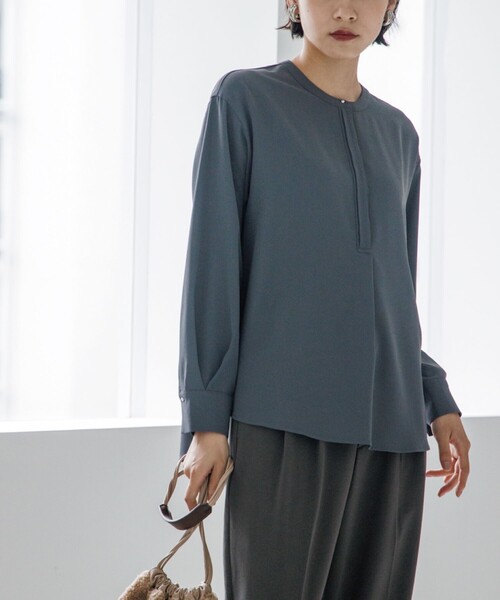 THE SHOP TK (ザ ショップ ティーケー )の「◆【洗える】ツイルスキッパーブラウス(シャツ/ブラウス・レディース・ブルー/ホワイト系/レモンイエロー/チャコールグレー・11/13/12/14)」の19枚目の写真