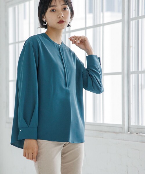 THE SHOP TK (ザ ショップ ティーケー )の「◆【洗える】ツイルスキッパーブラウス(シャツ/ブラウス・レディース・ブルー/ホワイト系/レモンイエロー/チャコールグレー・11/13/12/14)」の20枚目の写真