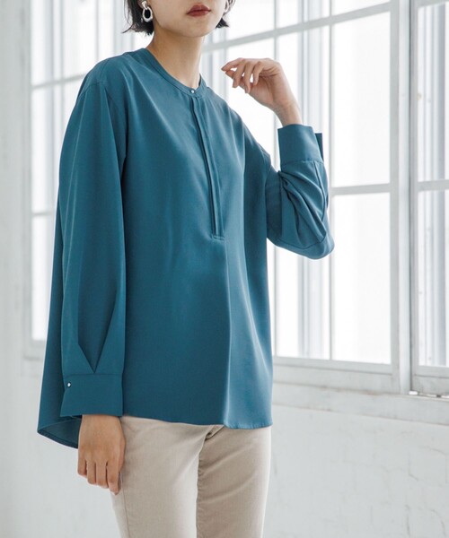 THE SHOP TK (ザ ショップ ティーケー )の「◆【洗える】ツイルスキッパーブラウス(シャツ/ブラウス・レディース・ブルー/ホワイト系/レモンイエロー/チャコールグレー・11/13/12/14)」の22枚目の写真