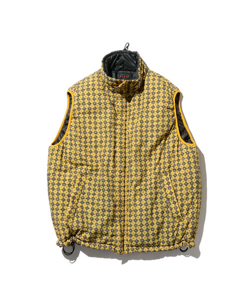 BEAMS PLUS（ビームスプラス）の「BEAMS PLUS / ジオメトリック プリント ミリタリー パフ ベスト（ベスト・メンズ・オリーブ/イエロー・MEDIUM/LARGE/X-LARGE/SMALL）」の11枚目の写真