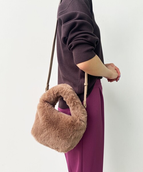 ミニマルフェイクファーショルダーバッグ【2WAY】