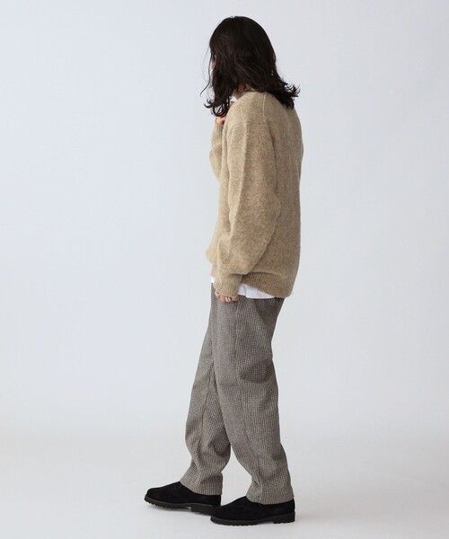 SHIPS（シップス）の「SHIPS: WOOLLET チェック柄 リラックス イージーパンツ（スラックス・メンズ・ブラウン/ダークグレー・SMALL/MEDIUM/LARGE/X-LARGE）」の4枚目の写真