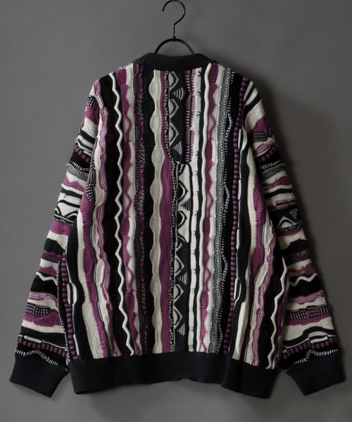 SITRY（シトリー）の「Balloon Sleeve Big silhouette 3D Knit Cardigan/バルーンスリーブ ビッグシルエット 3D  ニット カーディガン/カーデ（カーディガン/ボレロ・メンズ・チャコールグレー/ブラウン/グリーン・M/L）」の7枚目の写真