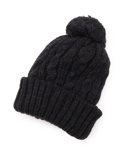 SHOO・LA・RUE(シューラルー)の「◆2WAYケーブルニット帽(ニットキャップ/ビーニー・レディース・ライトブルー/ブラック/グレー/イエロー・00)」の1枚目の写真