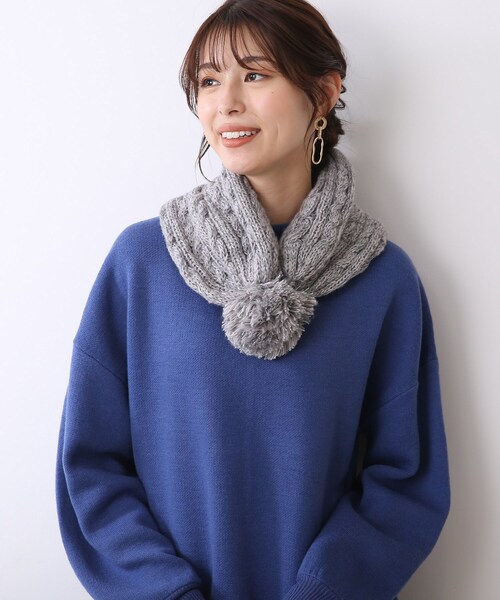 SHOO・LA・RUE(シューラルー)の「◆2WAYケーブルニット帽(ニットキャップ/ビーニー・レディース・ライトブルー/ブラック/グレー/イエロー・00)」の11枚目の写真