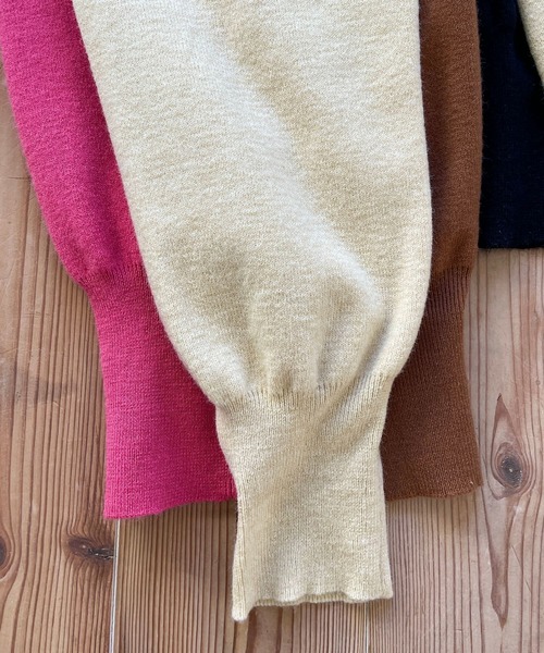 wee9s（ウィークス）の「alpaca touch knit pants / アルパカタッチウエストゴムニットパンツ（スウェットパンツ・レディース・キャメル/グリーン/ピンク/オレンジ/ブラック/アイボリー・FREE）」の11枚目の写真